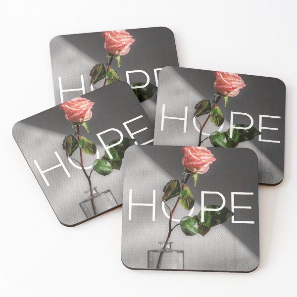 Item preview, Hope - blush pink rose black and white background aesthetic designed and sold by HappyPrints ⭐⭐⭐⭐⭐.