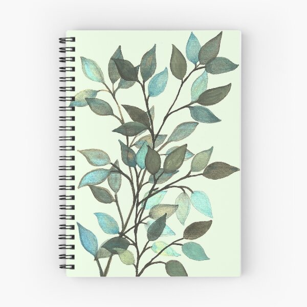 Item preview, Leaves branches watercolor painting light green  designed and sold by GittaG74.