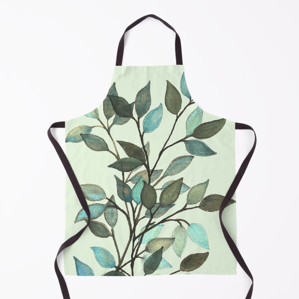 Item preview, Leaves branches watercolor painting light green designed and sold by GittaG74.
