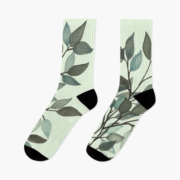 Item preview, Leaves branches watercolor painting light green  designed and sold by GittaG74.