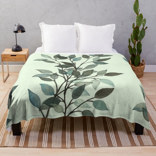 Item preview, Leaves branches watercolor painting light green  designed and sold by GittaG74.