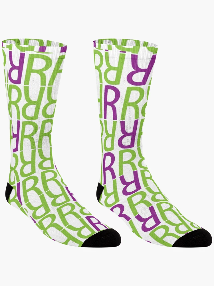 Thumbnail 3 of 5, Socks, Letter R Pattern designed and sold by jfcreations.