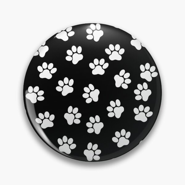 Aperçu de l'œuvre Empreintes de pattes de chien ou de chat en noir et blanc créée et vendue par Primroaddesigns.