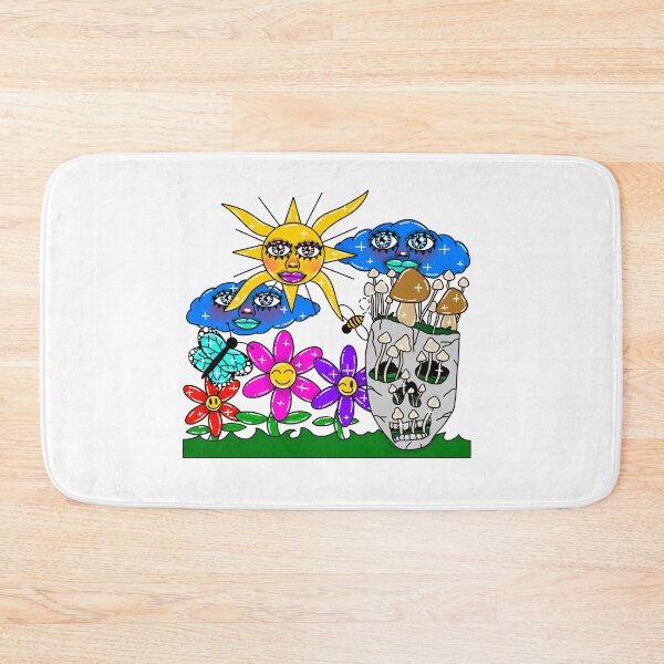 Item preview, Trippy Sun Skull Nature Flowers Pattern View designed and sold by VincentNiek.
