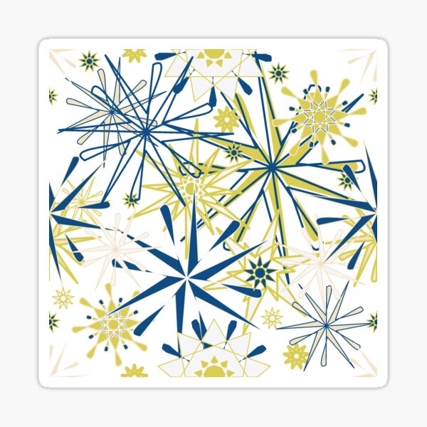 Starlights Gold and Navy on white Sticker