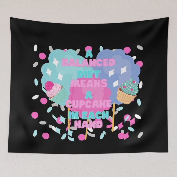 Item preview, A balanced Diet means a cupcake in each hand designed and sold by Oloa.
