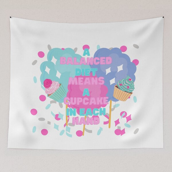Item preview, A balanced Diet means a cupcake in each hand designed and sold by Oloa.