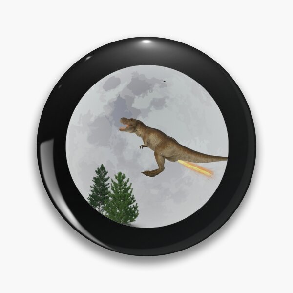 Item preview, Rocket-propelled T-Rex Flies In Front Of The Moon designed and sold by DELMEO.
