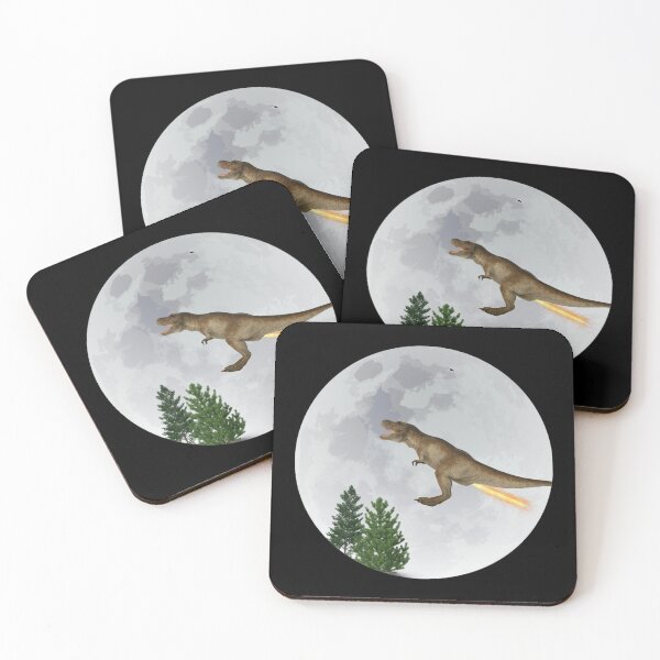 Item preview, Rocket-propelled T-Rex Flies In Front Of The Moon designed and sold by DELMEO.