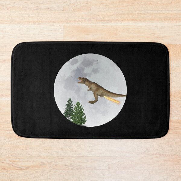 Item preview, Rocket-propelled T-Rex Flies In Front Of The Moon designed and sold by DELMEO.
