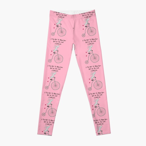 Cycling Dog in Love - I try not to miss you but in the end I still do -  Happy Valentines Day Leggings by Kim Z