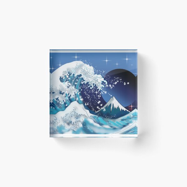 Item preview, The Great Wave off Kanagawa at night designed and sold by CuisineCat.