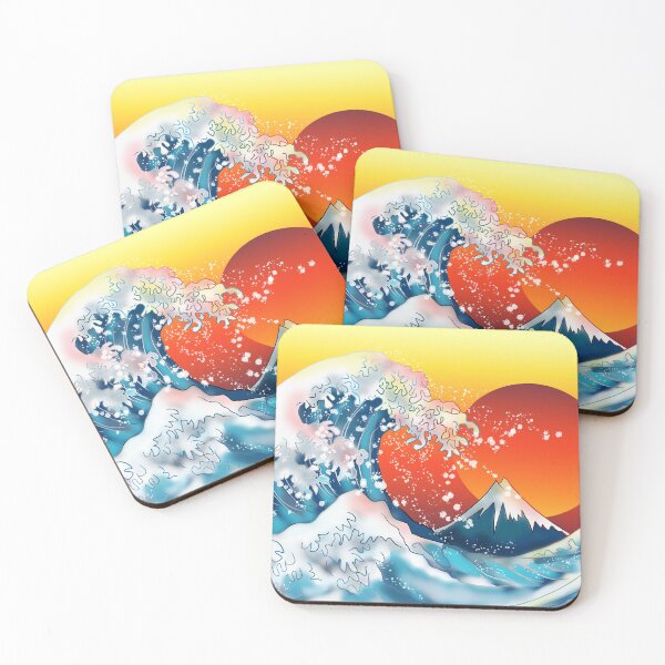 Item preview, The Great Wave off Kanagawa at sunset designed and sold by CuisineCat.