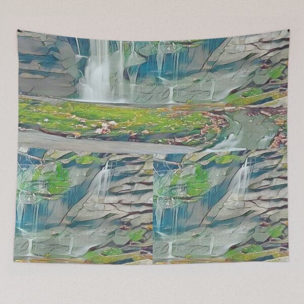 Item preview, Waterfall Rocks — Serene Cascading Water Scene designed and sold by Galathi Designs.