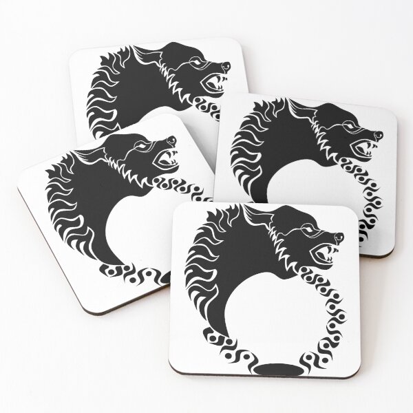 Item preview, Tribal Black Wolf Head Silhouette Laurel designed and sold by grounds.
