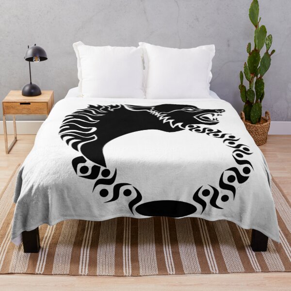 Item preview, Tribal Black Wolf Head Silhouette Laurel designed and sold by grounds.