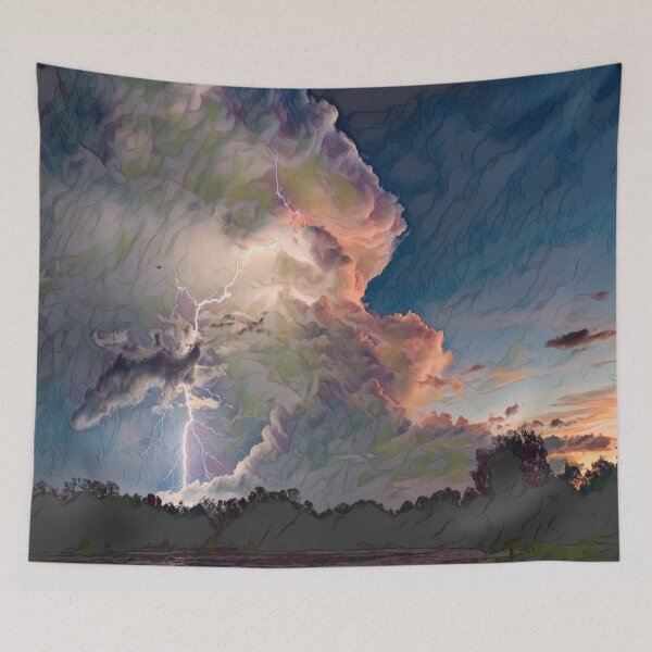 Aperçu de l'œuvre Ciel d'orage : Scène de tempête spectaculaire créée et vendue par Galathi Designs.