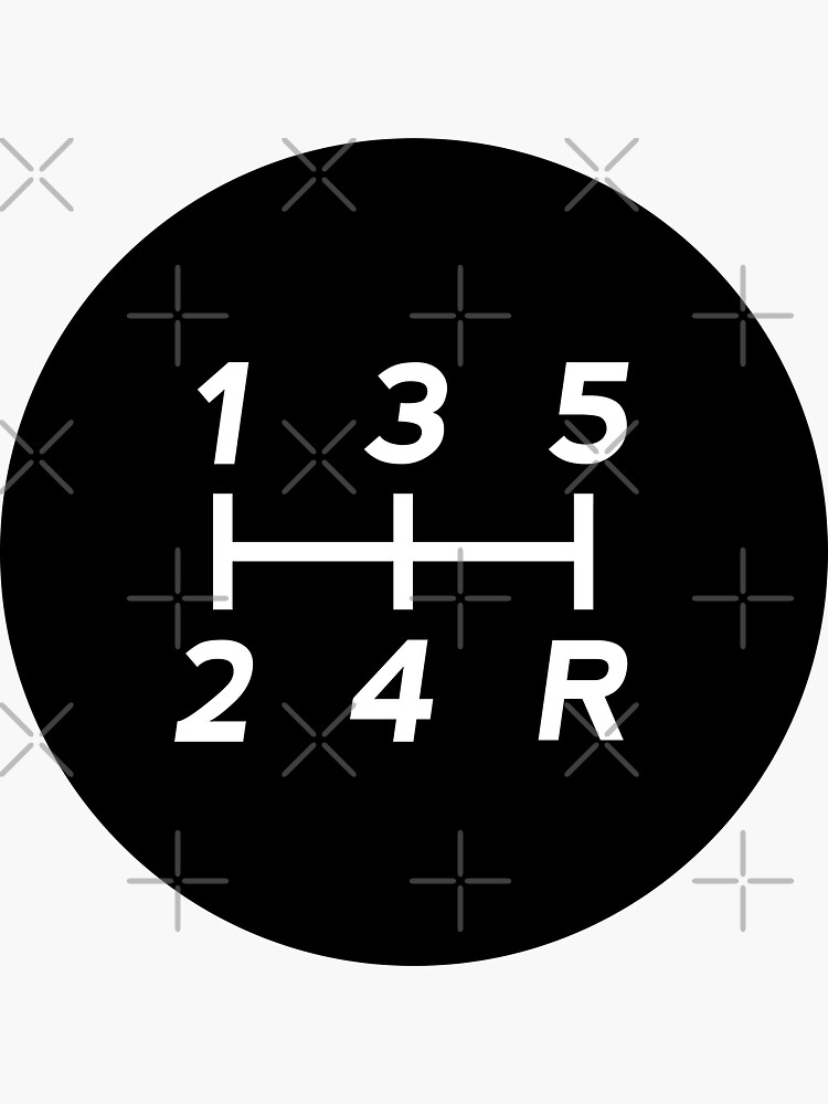 "Black Manual Transmission Shift Pattern 3" Sticker for Sale by