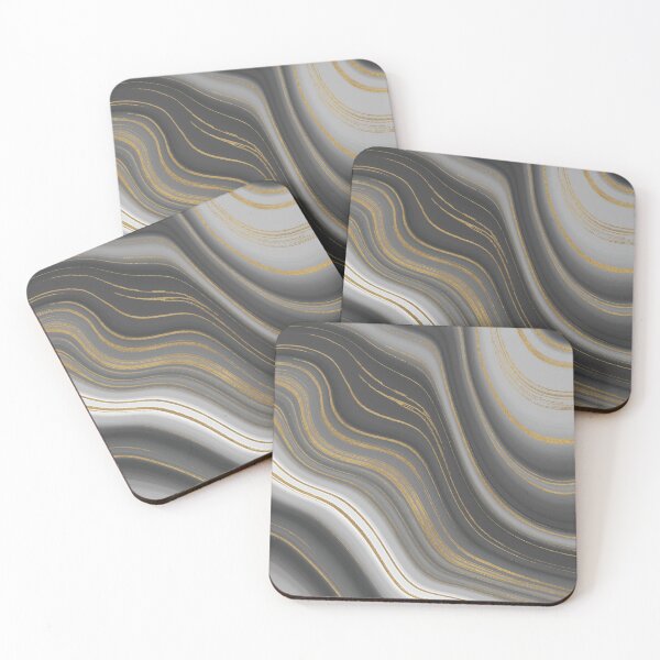 Item preview, Marble Swirls of Grey and Gold Glitter Abstract Pattern designed and sold by Alicia Chee.