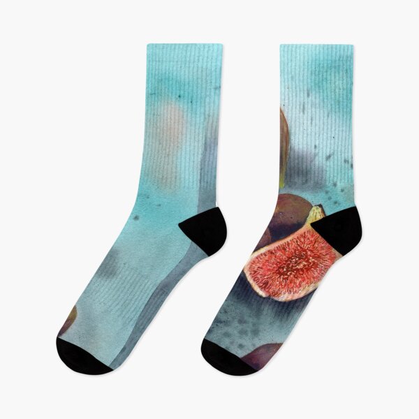 Item preview, Fig. Watercolor on a blue background. designed and sold by zatmeniee.