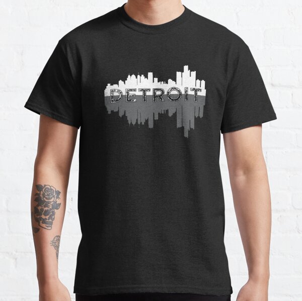 MI Skyline Art Gift Motor City of Detroit Michigan Souvenir print Classic T-Shirt