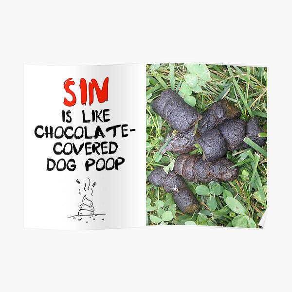 Sin is Like Chocolate-Covered Dog Poop Poster