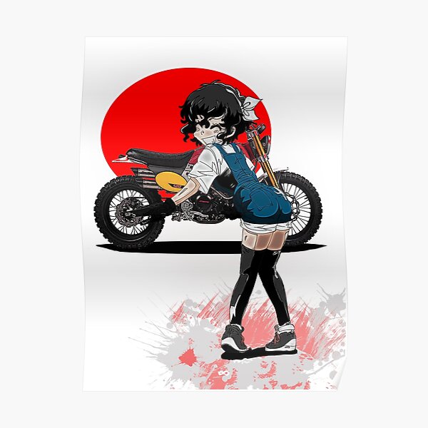 La fille à la moto Poster