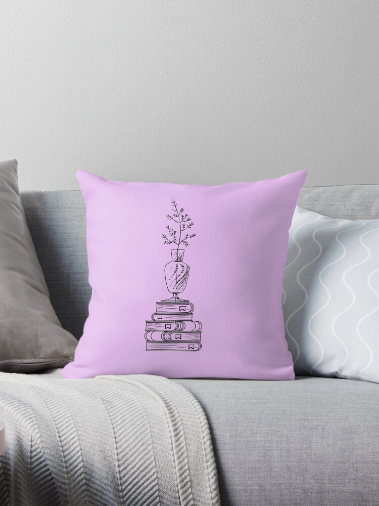 Aperçu 1 sur 4. Coussin avec l'œuvre Livres, Lecture créée et vendue par Lapetiteredac.