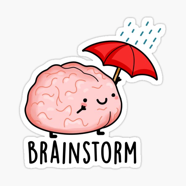 Brain Storm Cute Anatomy Pun Sticker