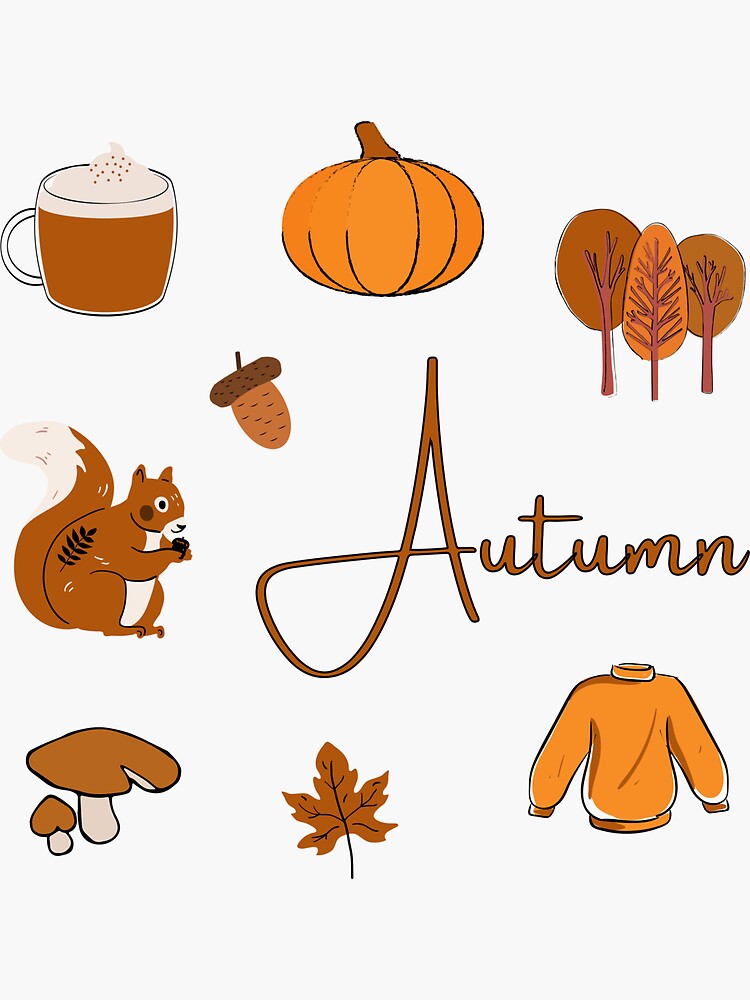 Fall Heart Sticker  Cute Autumn Sticker for Laptops and Water
