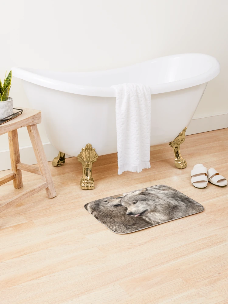 Thumbnail 2 of 6, Bath Mat, Timber Wolves designed and sold by WolvesOnly.