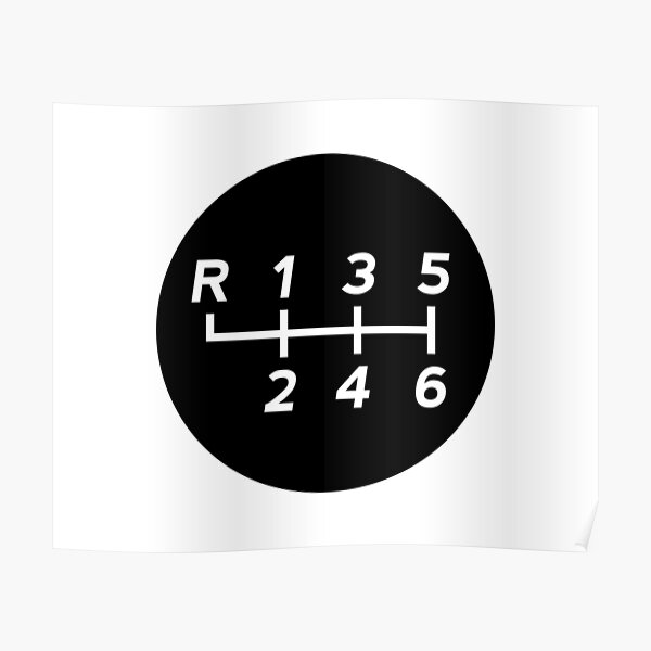 "Black Manual Transmission Shift Pattern 1" Poster by ApexFibers