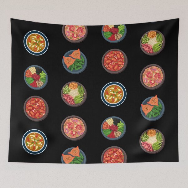 Item preview, KOREAN FOOD Asian Food Pack - Noodles Bibimbap Bulgogi [BUY MEDIUM OR LARGER FOR STICKER PACK] designed and sold by SugarSaint.