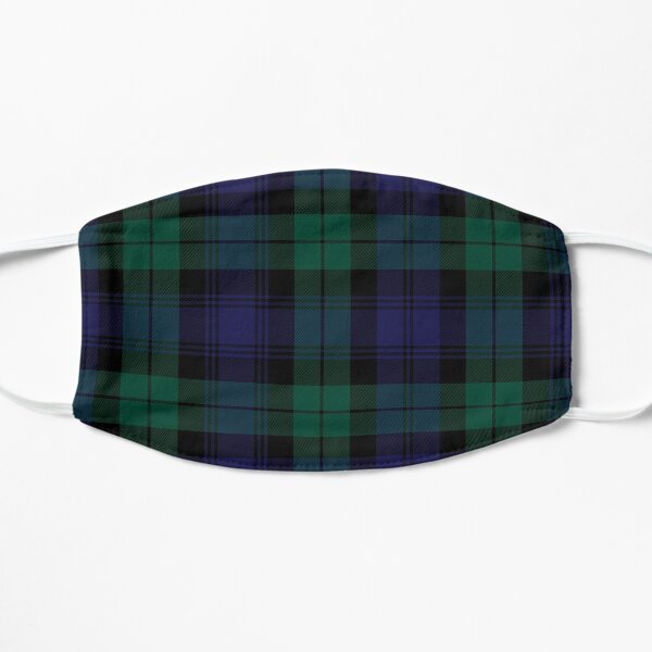 Blackwatch Tartan Clothing | Modern | Cute Blue and Green Plaid Flat Mask