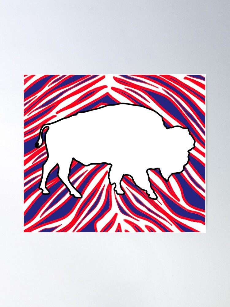 Buffalo Bills flag, NFL, blue red metal background, american