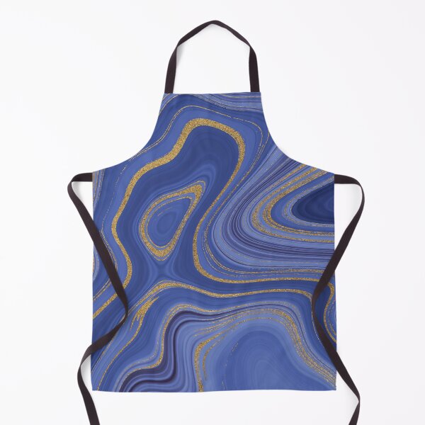 Item preview, Marble Swirls of Blue and Gold Glitter Abstract Pattern designed and sold by Alicia Chee.