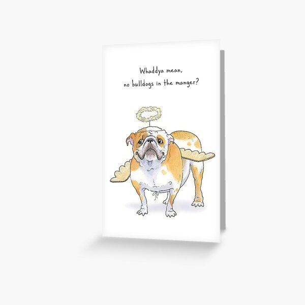 Bulldogs in the Manger Greeting Card