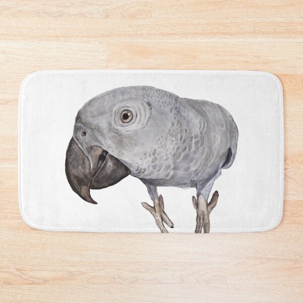 Item preview, African Gray Parrot Tropical Bird Watercolor Art Print designed and sold by L'Atelier Oranjade.