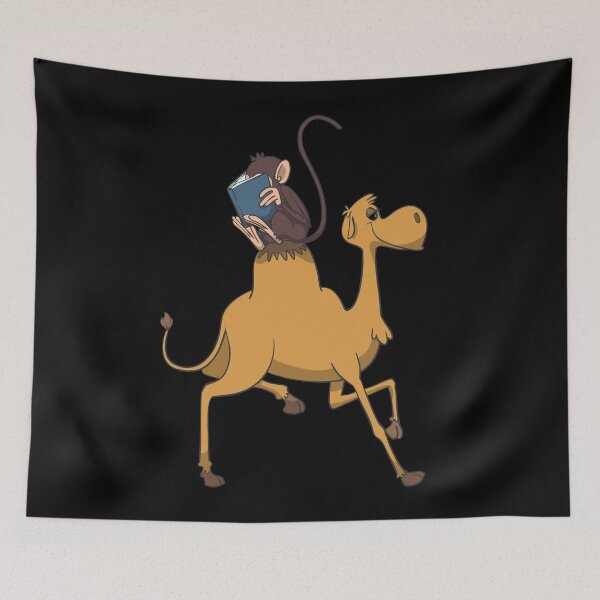 Item preview, Monkey reads a book riding a camel designed and sold by Monkey Ful.
