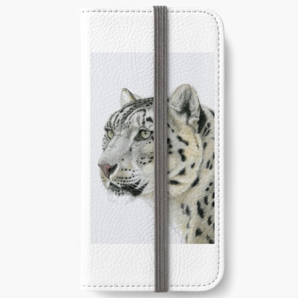 Snow Leopard Portrait (left) iPhone Wallet