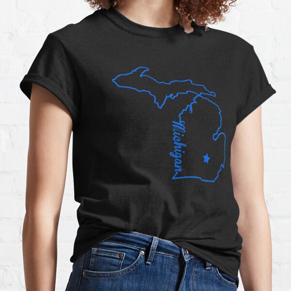 I Love My Michigan Outline The Wolverine State Pride Gift graphic Classic T-Shirt