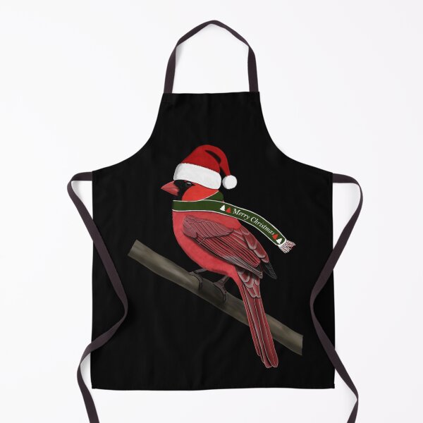 Item preview, Cardinal Red Bird with Scarf and Santa Hat Garden Bird. Cute Christmas Illustration designed and sold by jz-birds.