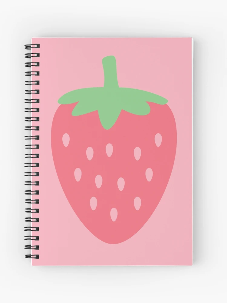 Cute Strawberry Bear Spral Notebook / Lned Paper Pnk Aesthetc Ruled Journals / Kawa Anmal