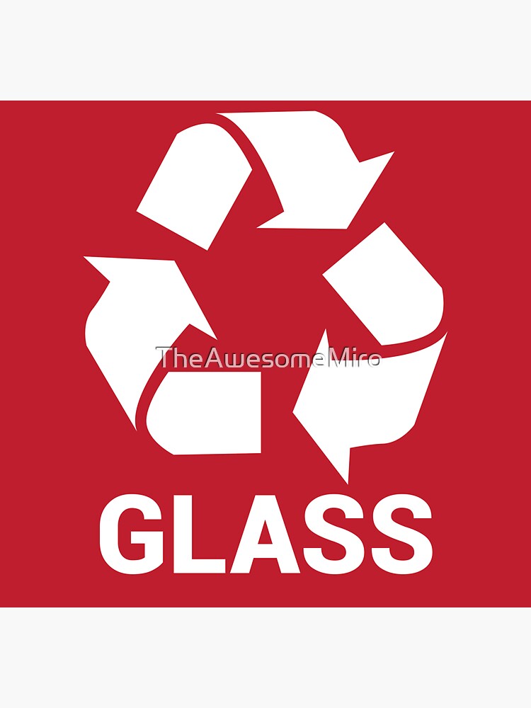 "wheelie bin ! recycle bins ! GLASS ! GLASSES TRASH" Sticker by