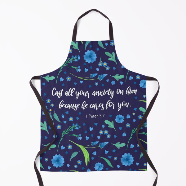 Item preview, Cast all your anxiety on him because he cares for you, 1 Peter 5:7, Bible Quote designed and sold by StudioCitrine.