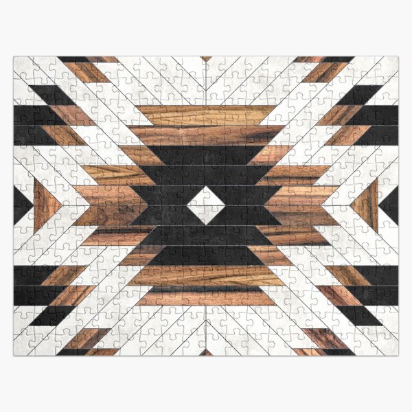 Urban Tribal Pattern No.5 - Aztec - Concrete and Wood Jigsaw Puzzle