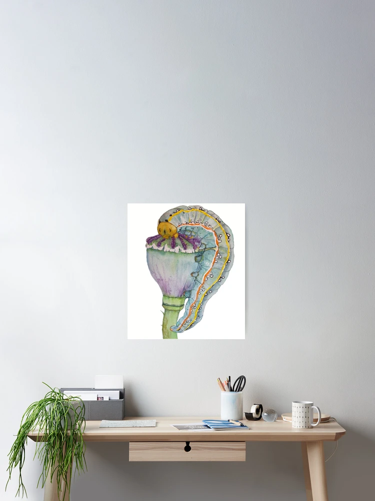 Thumbnail 2 of 3, Poster, Poppy Caterpillar designed and sold by JavaLisa.