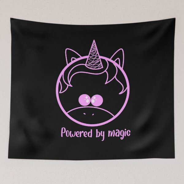Item preview, Powered by magic logo... in pink designed and sold by lovingkakeart.