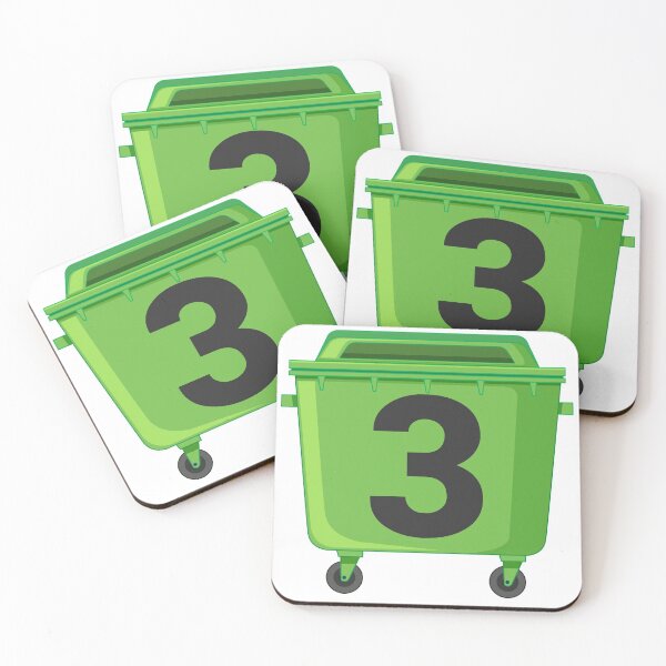 Item preview, Wheelie bin ! recycle bins ! NUMBER 3 three designed and sold by TheAwesomeMiro.