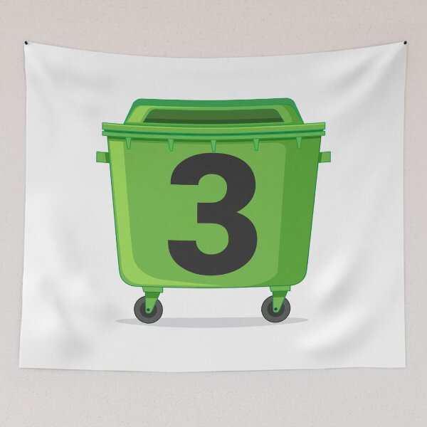 Item preview, Wheelie bin ! recycle bins ! NUMBER 3 three designed and sold by TheAwesomeMiro.